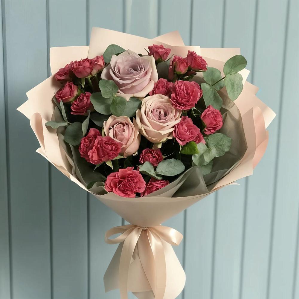 Букет цветов из: Гвоздики и Розы в Старые Атаги