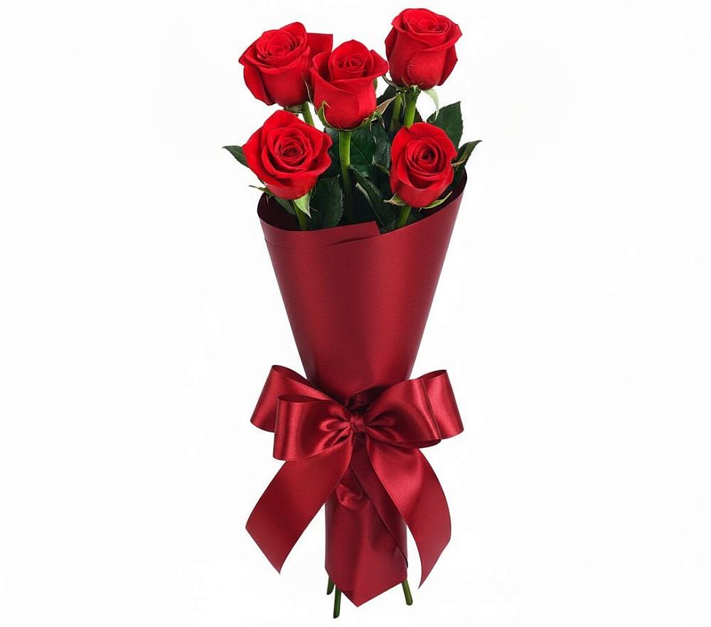 Букет 5 Красных роз Эдлесс Лав в Старые Атаги