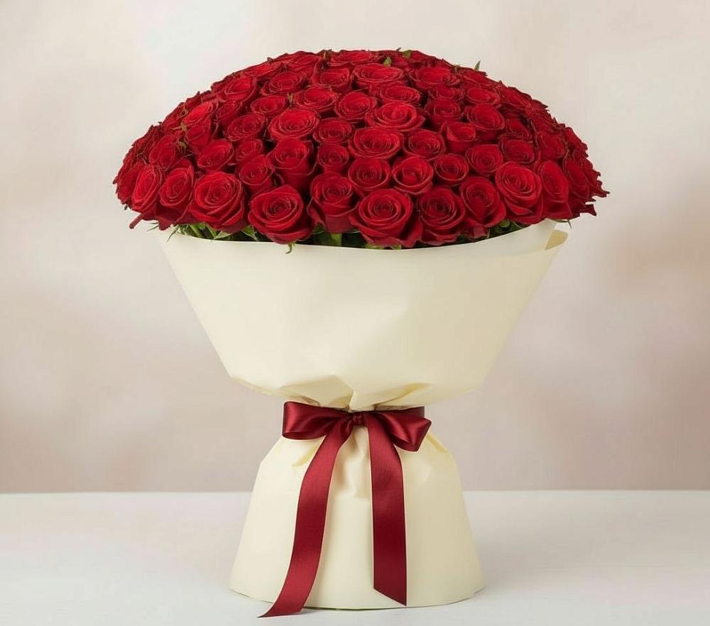 Букет 101 Красная роза Милано в Старые Атаги