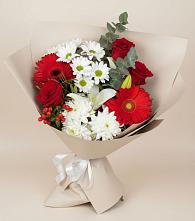Букет цветов из:  Розы, Хризантемы, Герберы и Лилии в Старые Атаги