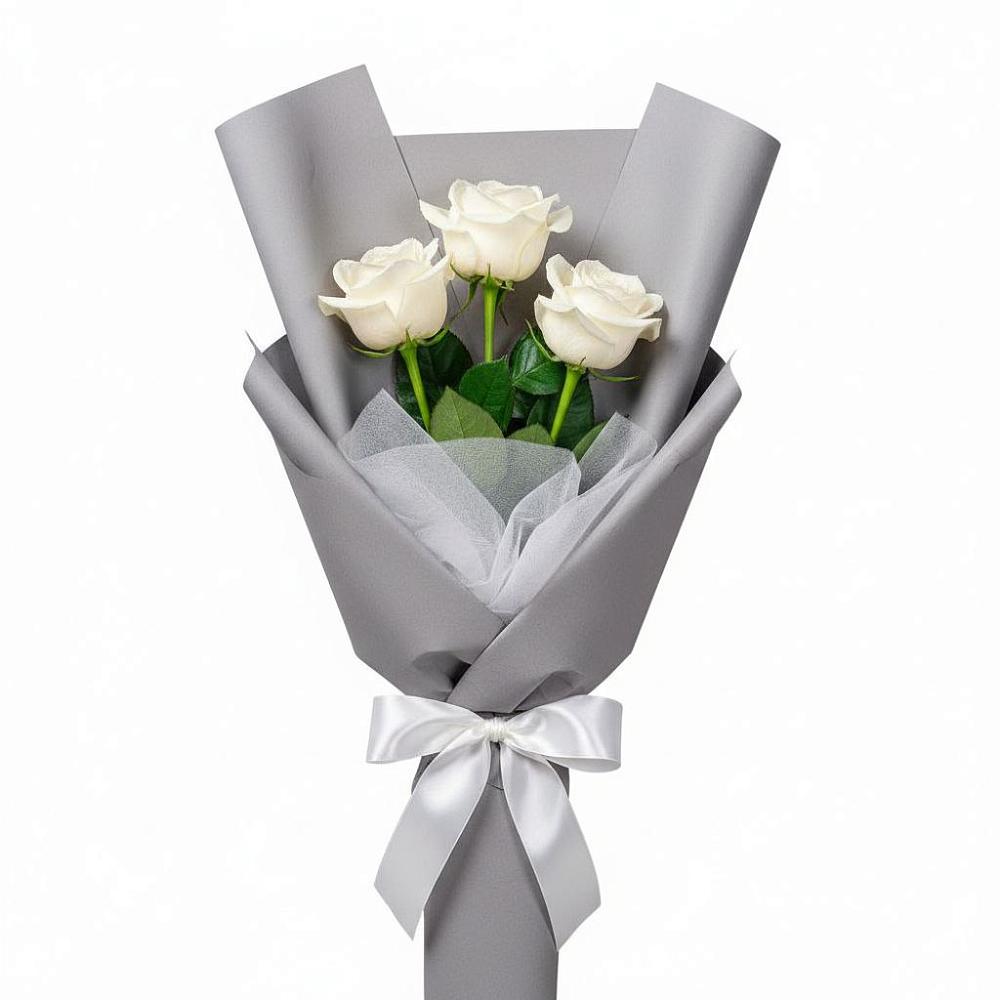 Букет 3 белые розы в Старые Атаги