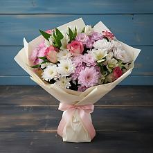 Букет цветов из:  Хризантемы, Альстромерии и Розы в Старые Атаги