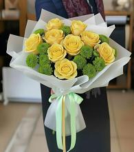 Букет цветов из:  Хризантемы и Розы в Старые Атаги