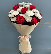 Букет цветов из:  Розы и Хризантемы в Старые Атаги