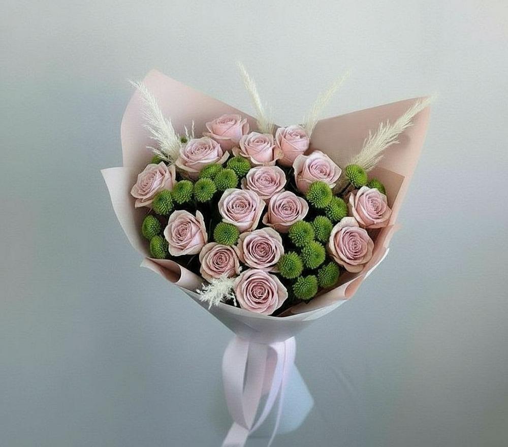 Букет цветов из: Розы и Хризантемы в Старые Атаги