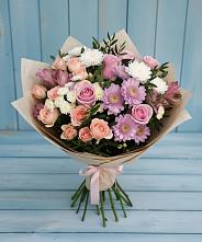 Букет цветов из:  Хризантемы, Розы и Альстромерии в Старые Атаги