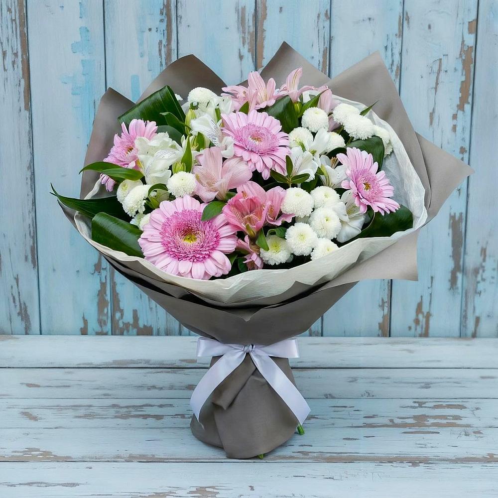 Букет цветов из: Герберы, Альстромерии и Хризантемы в Старые Атаги