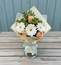 Букет цветов из:  Герберы, Розы и Хризантемы #REPLACE_PRED# Старые Атаги