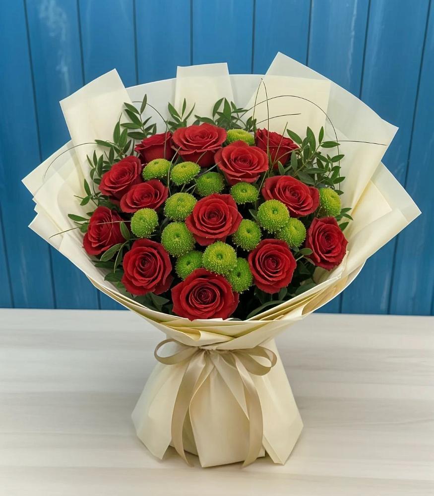 Букет цветов из: Розы и Хризантемы в Старые Атаги