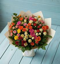 Букет Микс из разноцветных кустовых роз #REPLACE_PRED# Старые Атаги